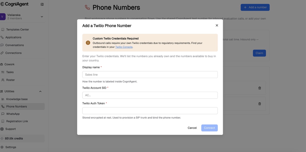 CogniAgent Voice Channel